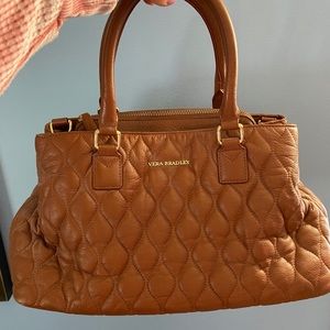 Vera Bradley Brown Quilted Leather Bag